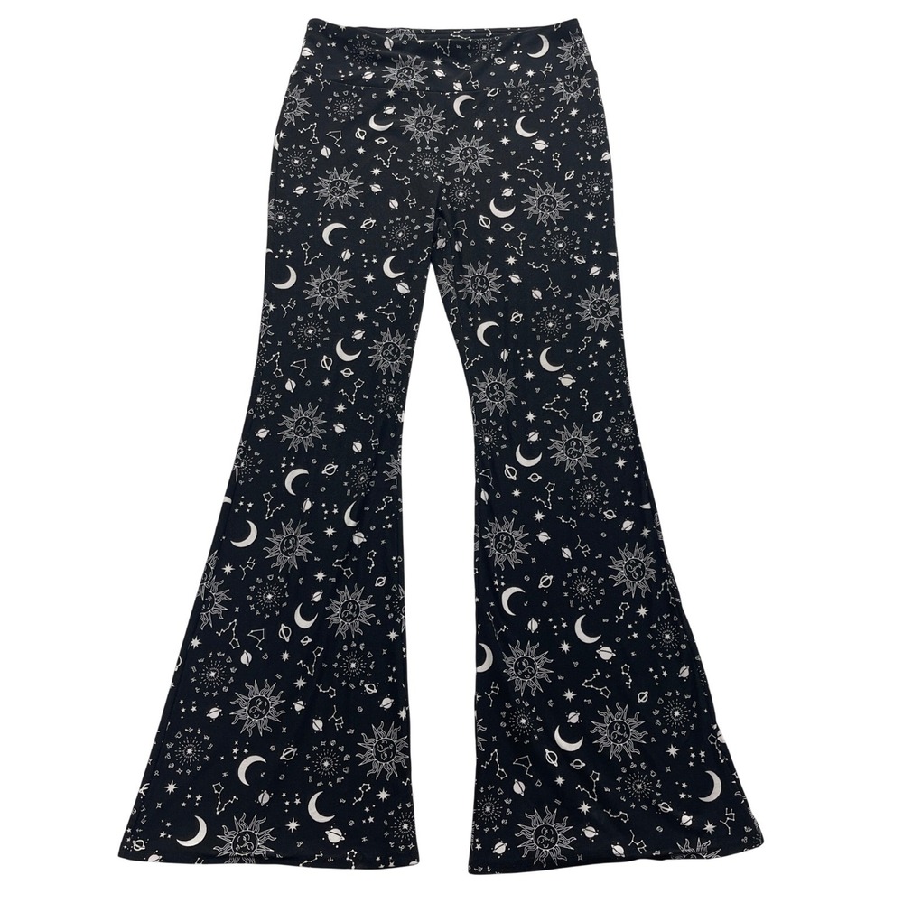No Boundaries Flare Leggings Large 11-13 Celestial Astrology Witchy Retro Y2K